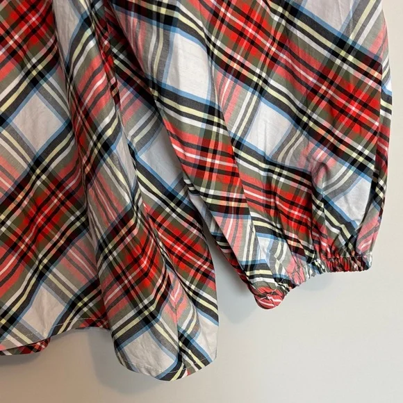 J. Crew Red and White Plaid Blouse Women’s NWT XL - Picture 3 of 5